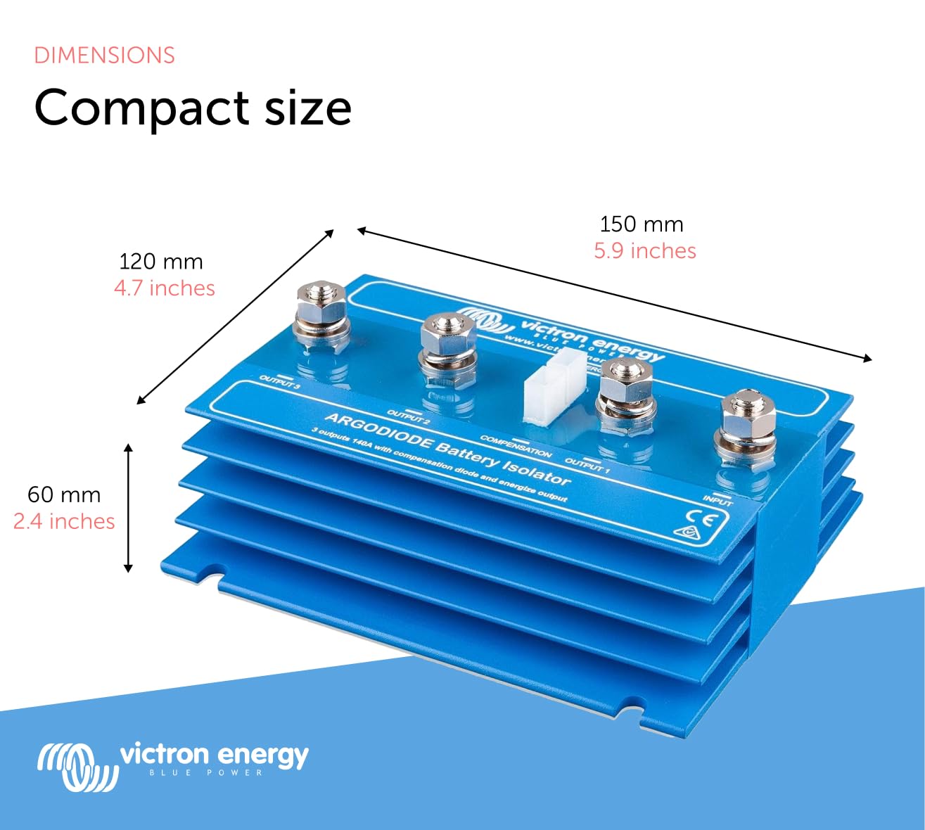Victron Energy ArgoDiode Battery Isolators 140-3AC (3 Batteries 140 amp) - Image 3