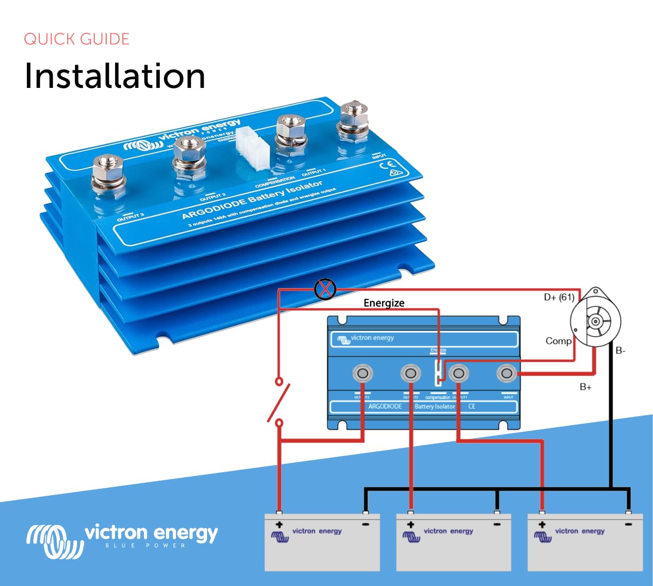 Victron Energy ArgoDiode Battery Isolators 140-3AC (3 Batteries 140 amp) - Image 5