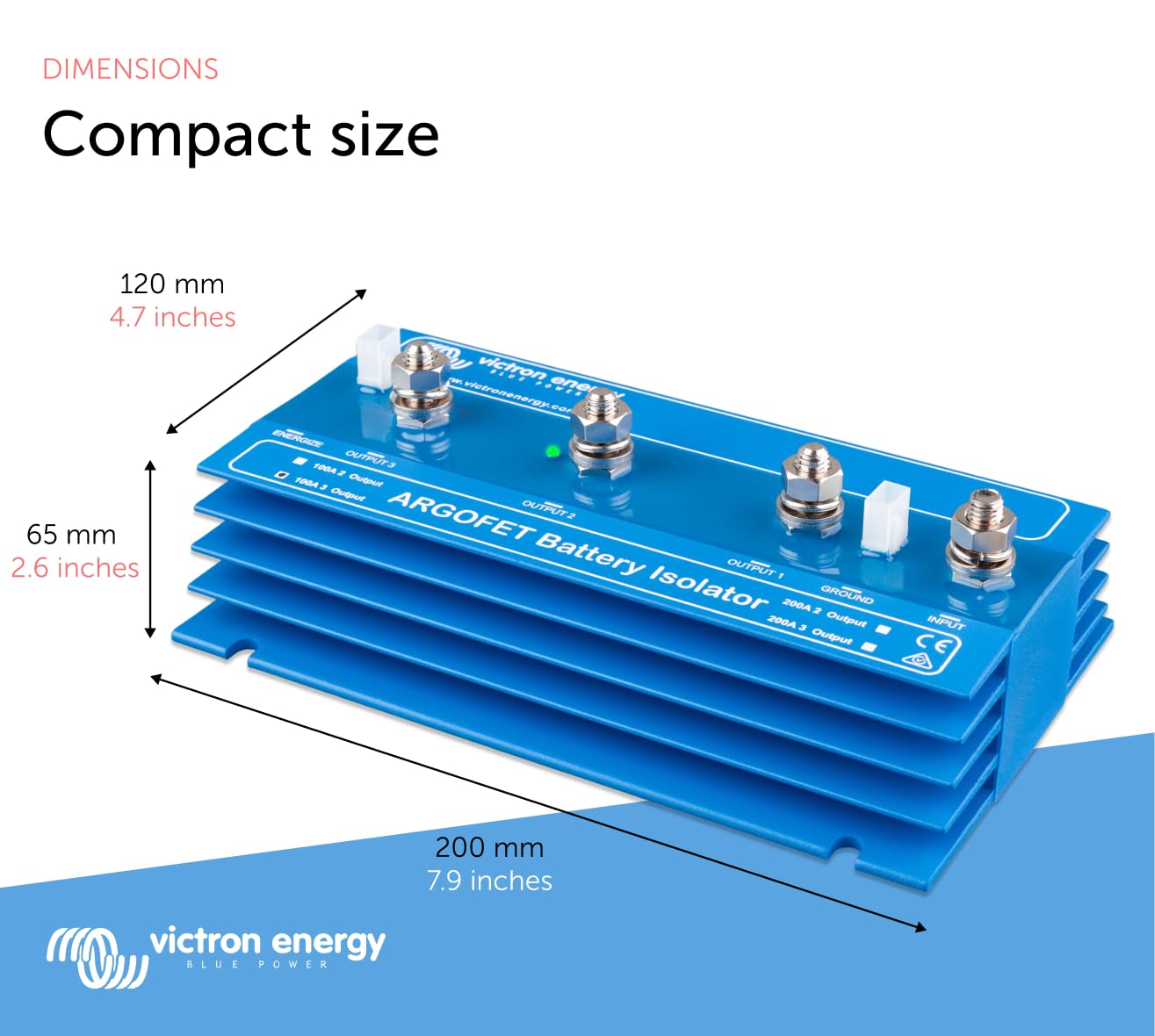 Victron Energy Argofet Battery Isolators 100-3AC (3 Batteries 100 amp) - Image 3