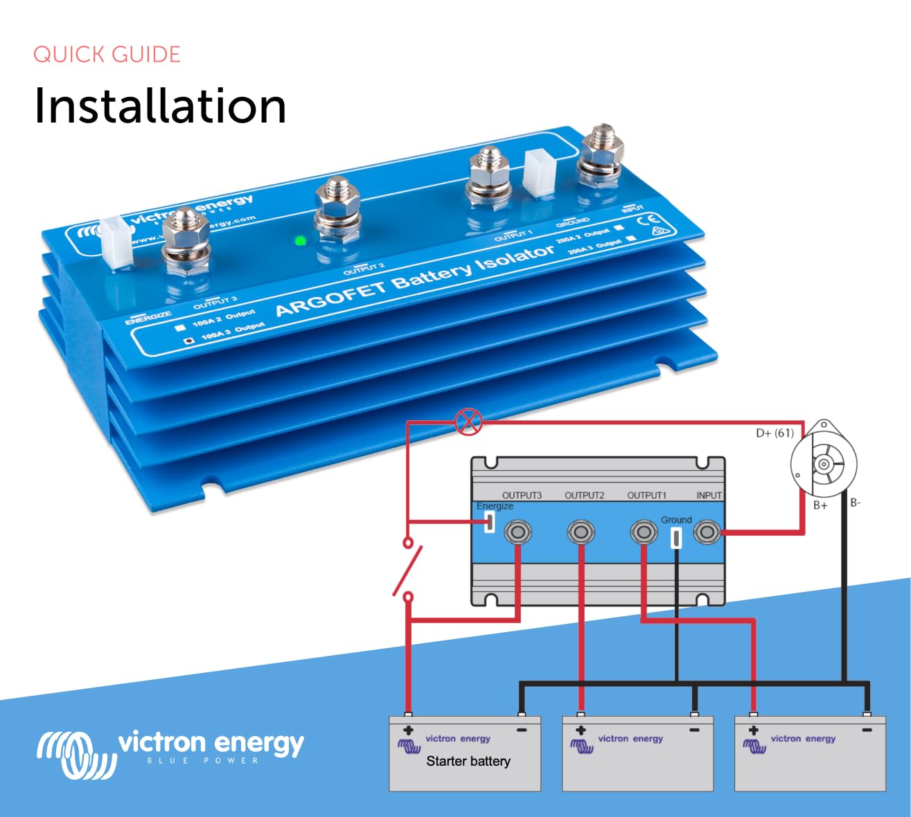 Victron Energy Argofet Battery Isolators 100-3AC (3 Batteries 100 amp) - Image 5