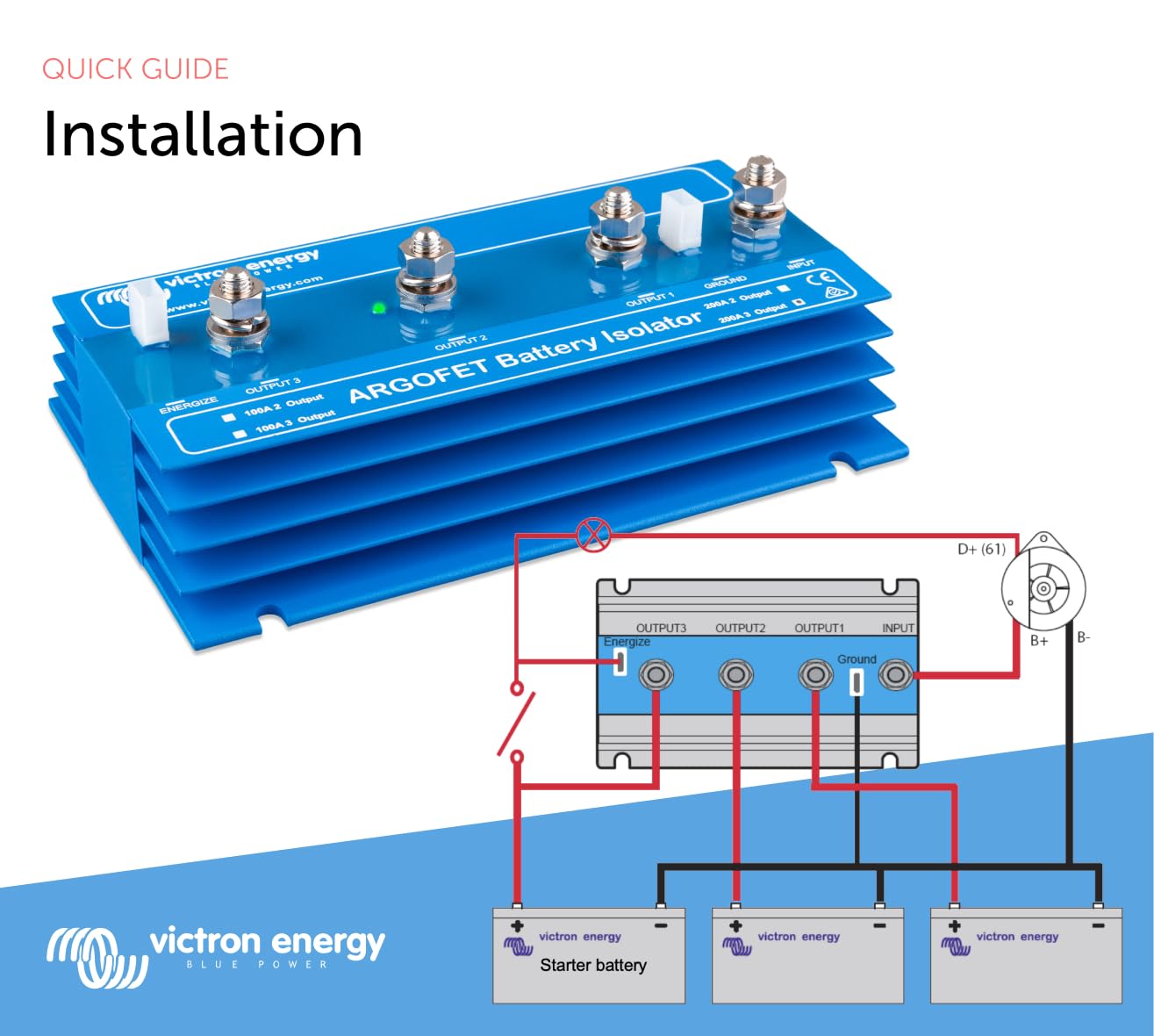 Victron Energy Argofet Battery Isolators 200-3AC (3 Batteries 200 amp) - Image 5