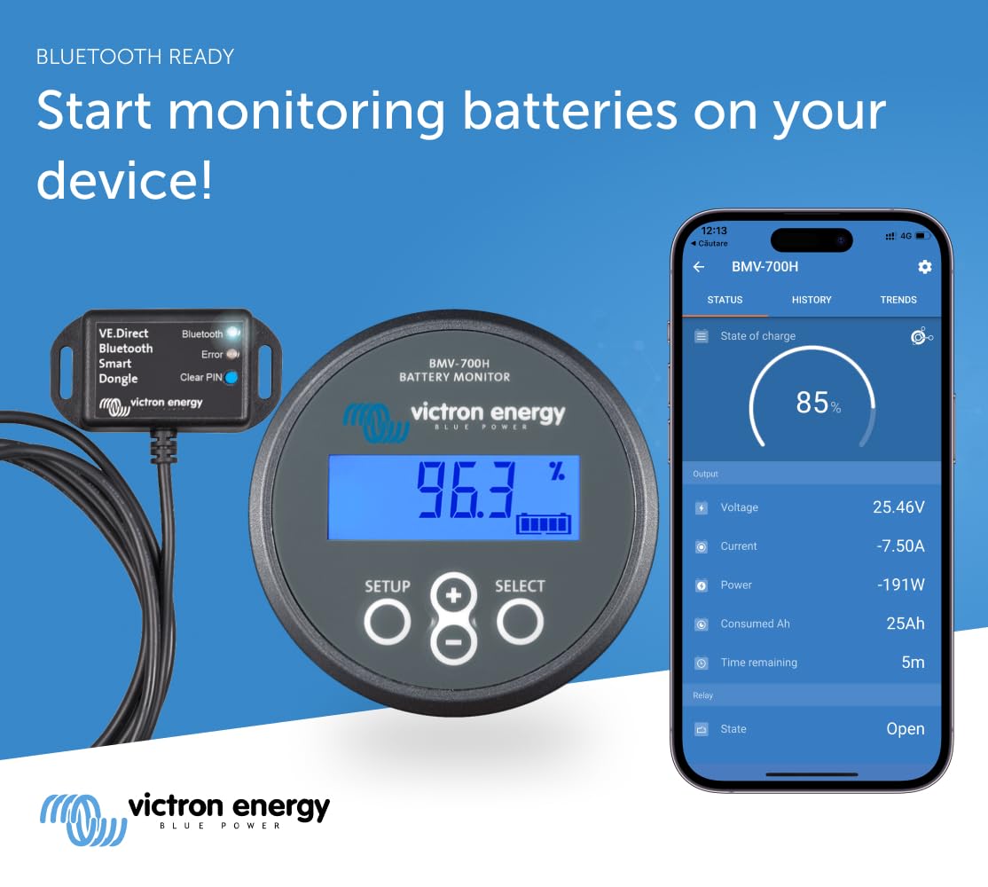 Victron Energy BMV-700H Battery Monitor with Shunt & Display - 60-385 VDC - Grey - Image 5