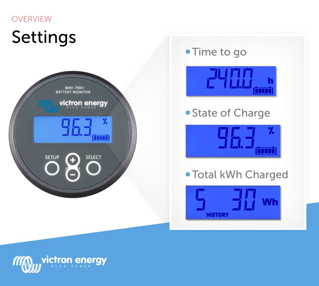 Victron Energy BMV-700H Battery Monitor with Shunt & Display - 60-385 VDC - Grey - Image 6
