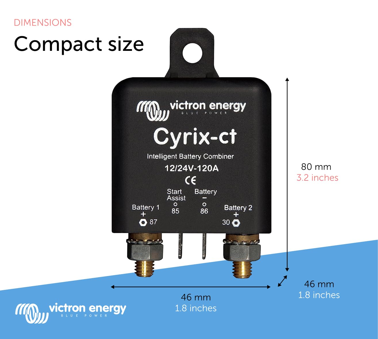 Victron Energy Cyrix-ct 12/24-Volt 120 amp Intelligent Battery Combiner - Image 3