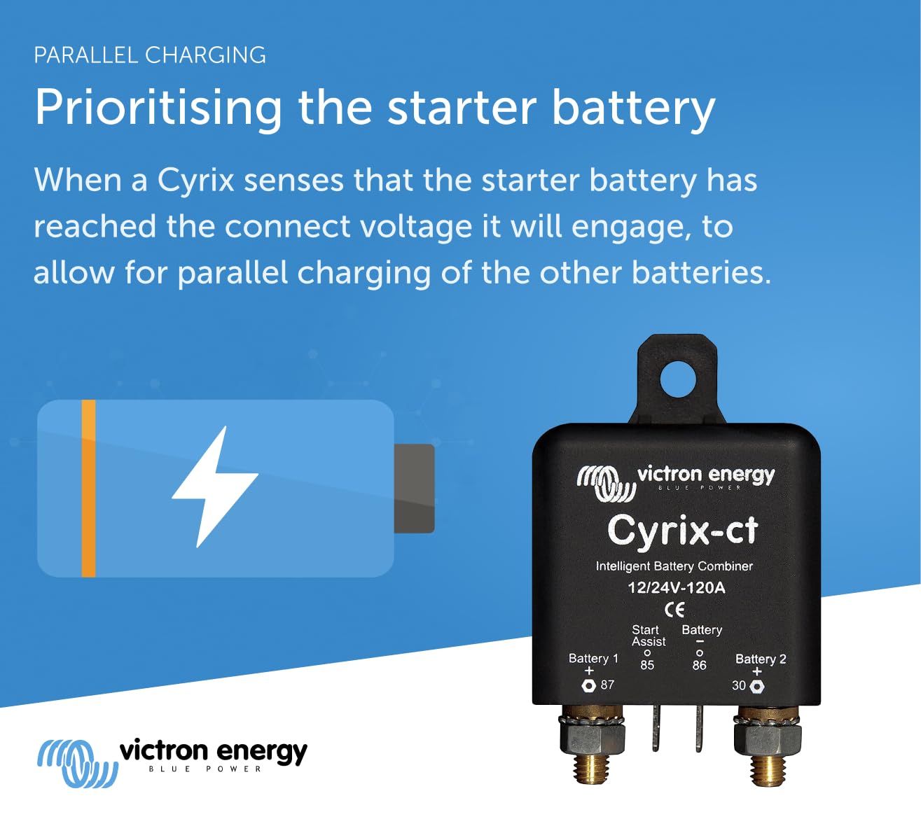 Victron Energy Cyrix-ct 12/24-Volt 120 amp Intelligent Battery Combiner - Image 4