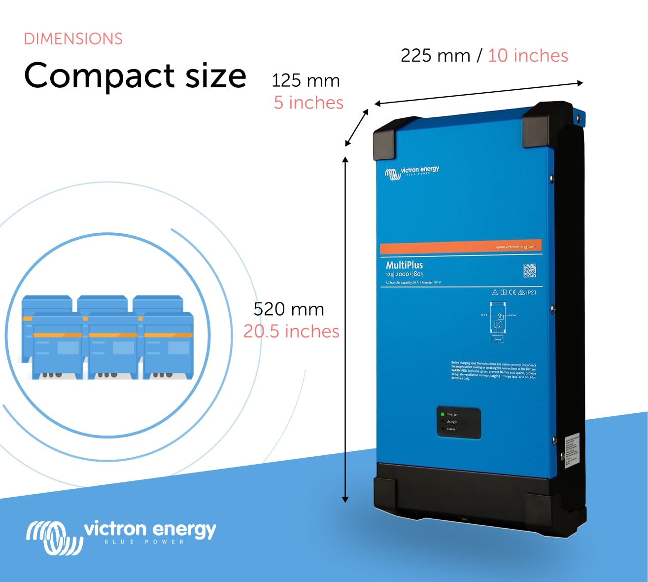 Victron Energy MultiPlus Pure Sine Wave Inverter Charger for 80 amp Battery, 2000VA 12-Volt - Image 4